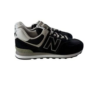 New Balance 574 Classic Black Suede Athletic Sneakers Mens 9.5 Womens 11 NEW